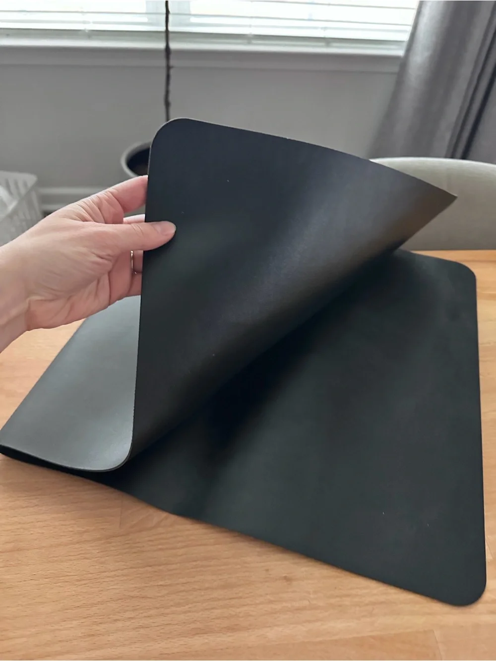 Black Leather-Look Desk Mat 31” X 16”